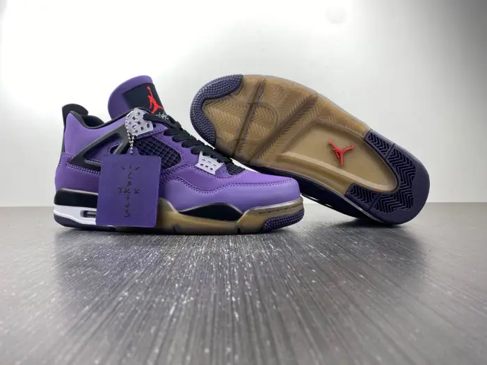 Travis Scott x Air Jordan 4 Retro Purple Suede White Midsole  DAFCB21