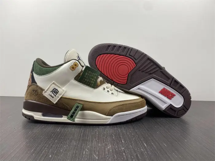 Air Jordan 3 Retro SE White Dark Brown Green 