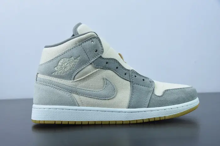 Air Jordan 1 Mid Coconut Milk Particle Grey  FEB51