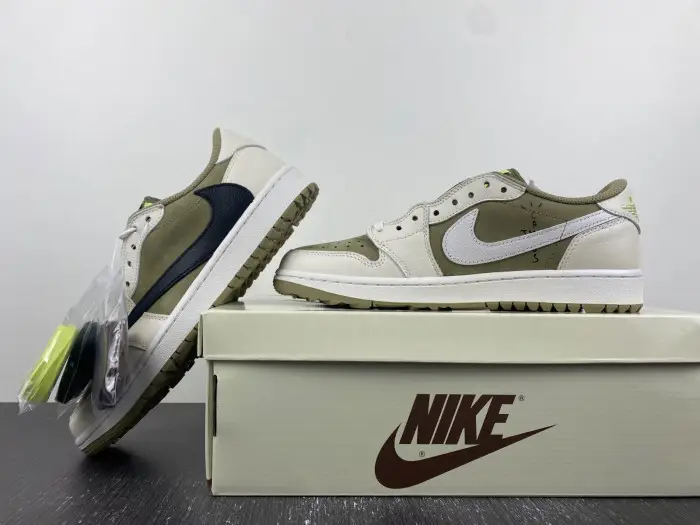 Travis Scott x Air Jordan 1 Low 'Neutral Olive' | 
