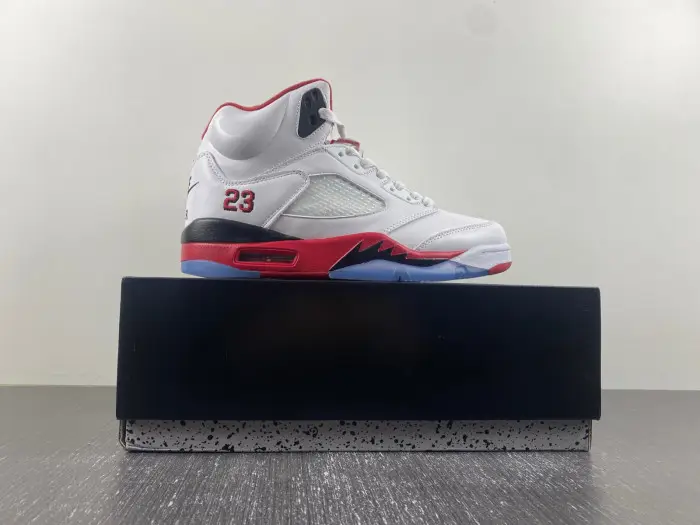 Air Jordan 5 Retro Fire Red Black Tongue 136027 