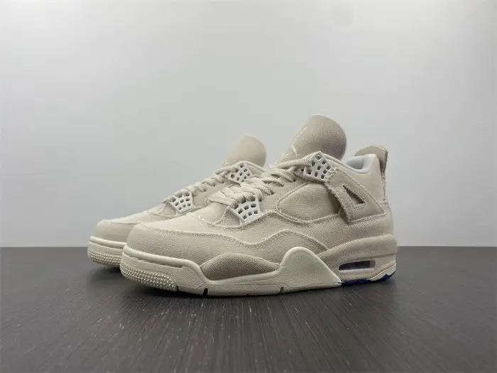 Air Jordan 4 Womens Canvas Sail Cement Grey 