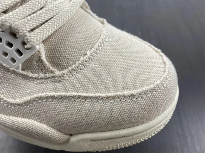 Air Jordan 4 Womens Canvas Sail Cement Grey 