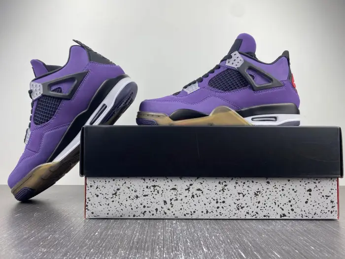 Travis Scott x Air Jordan 4 Retro Purple Suede White Midsole 