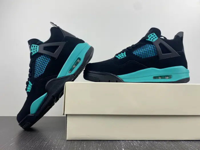Air Jordan 4 Black Tiff any Green 