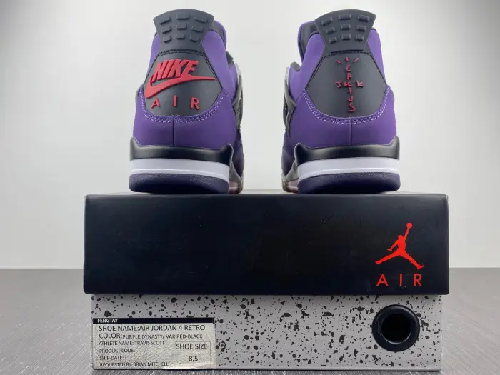 Travis Scott x Air Jordan 4 Retro Purple Suede White Midsole 