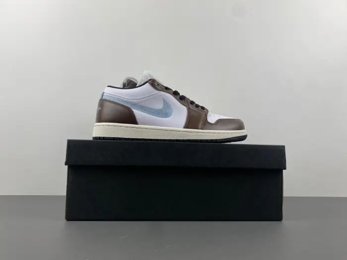 Air Jordan 1 Low SE GS AJ1 Mocha Blue Grey Kids Youth Casual 