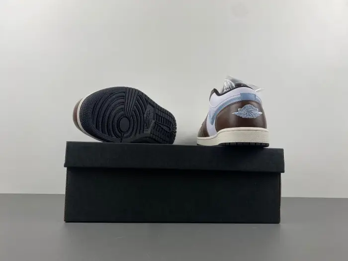 Air Jordan 1 Low SE GS AJ1 Mocha Blue Grey Kids Youth Casual 