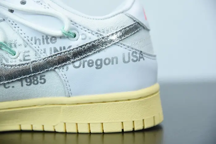 OFW Nike Dunk Low 01 Of 50 OW White Metallic Silver 