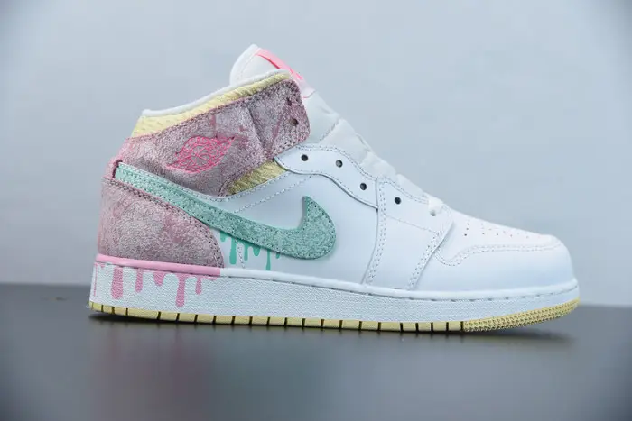 Air Jordan 1 Mid GS Paint Drip 