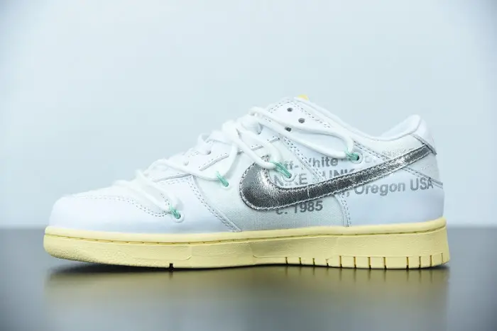 OFW Nike Dunk Low 01 Of 50 OW White Metallic Silver 