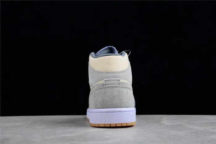 Air Jordan 1 Mid GS Grey Cream Suede 