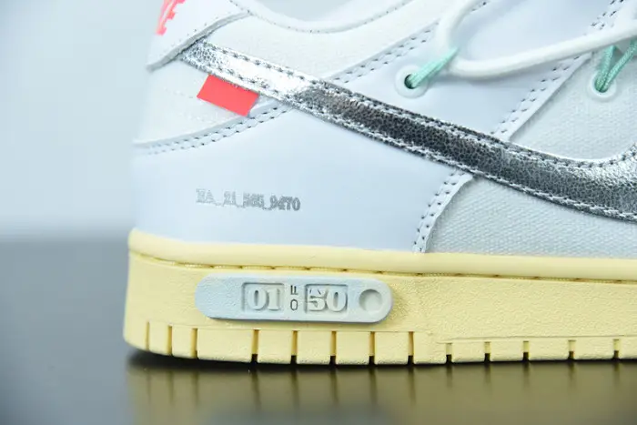 OFW Nike Dunk Low 01 Of 50 OW White Metallic Silver 