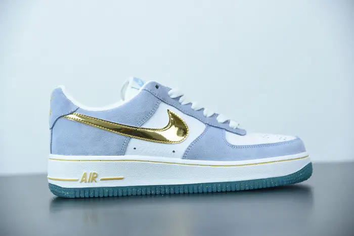 Nike Air Force 1 07 AN20 White Psychic Blue Metallic Gold  BCBC1294