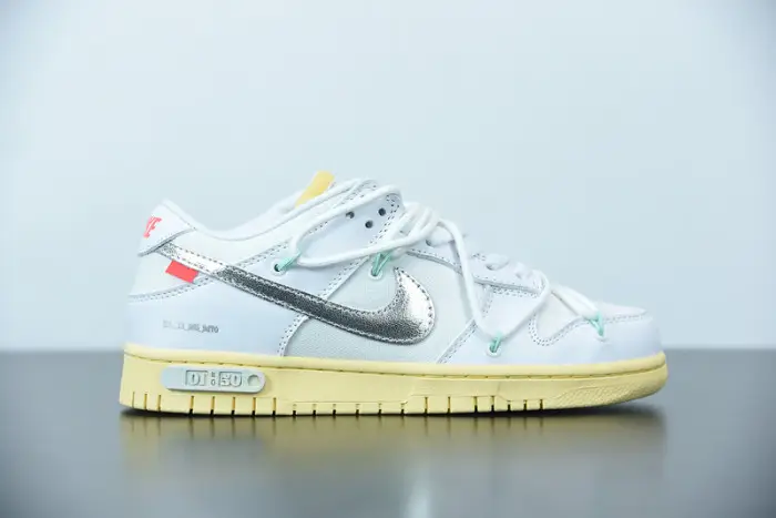 OFW Nike Dunk Low 01 Of 50 OW White Metallic Silver 
