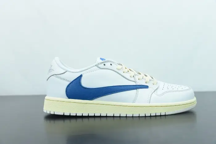 Travis Scott x Air Jordan 1 Low White Navy Blue 