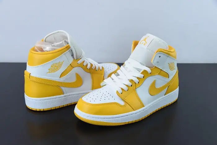 Jordan 1 Mid White University Gold (Women's) - 