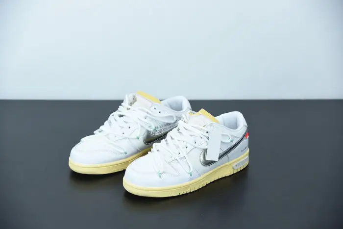 OFW Nike Dunk Low 01 Of 50 OW White Metallic Silver 
