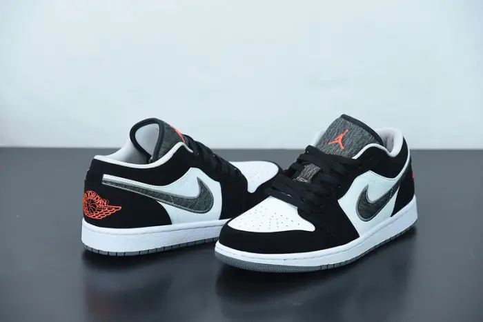 Air Jordan 1 Low Black White Wolf Grey Infrared 