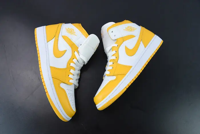 Jordan 1 Mid White University Gold (Women's) - 