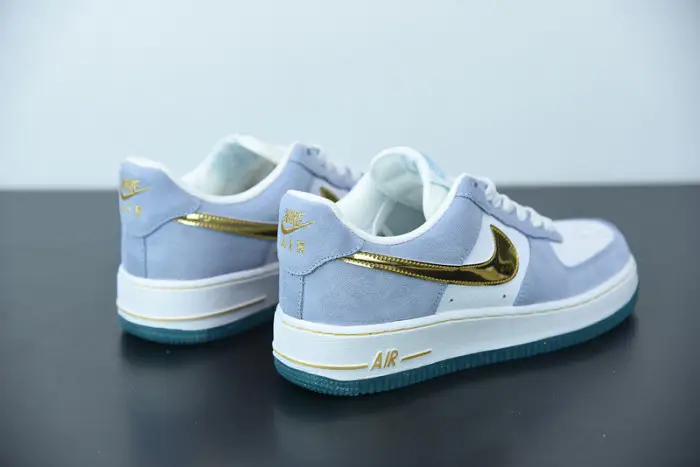 Nike Air Force 1 07 AN20 White Psychic Blue Metallic Gold 