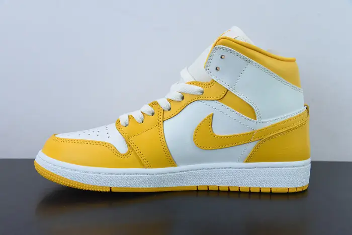 Jordan 1 Mid White University Gold (Women's) - 