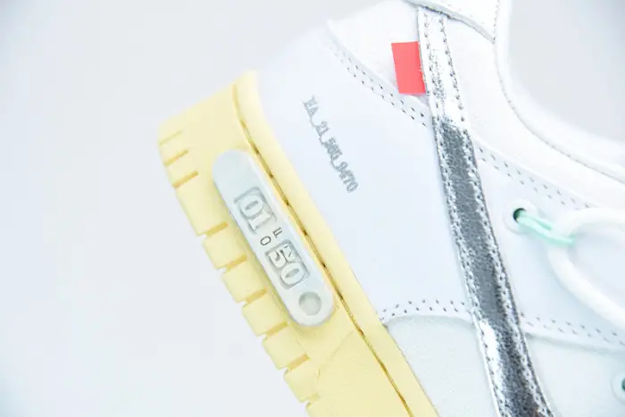OFW Nike Dunk Low 01 Of 50 OW White Metallic Silver 