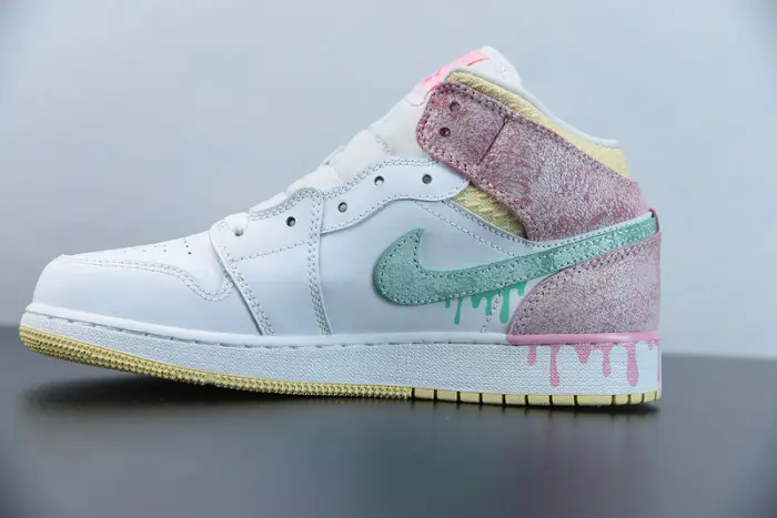 Air Jordan 1 Mid GS Paint Drip 