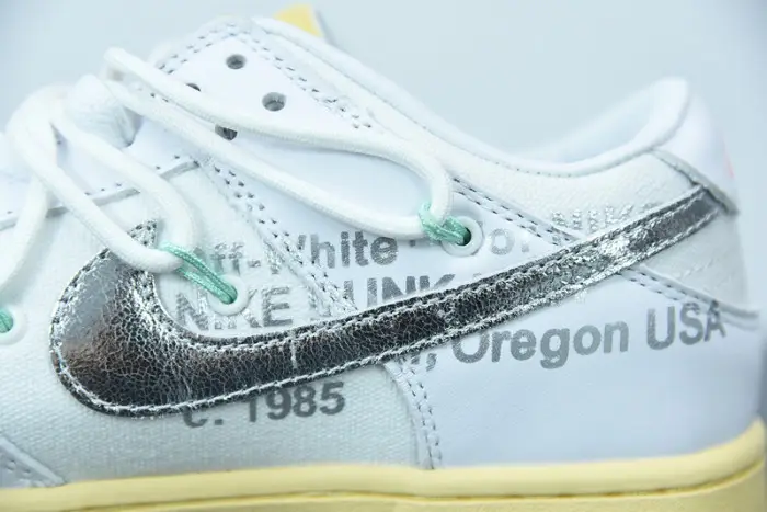 OFW Nike Dunk Low 01 Of 50 OW White Metallic Silver 