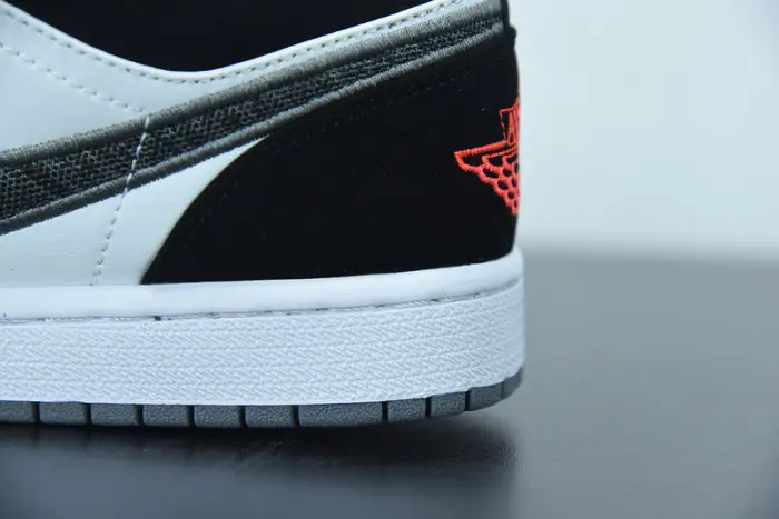 Air Jordan 1 Low Black White Wolf Grey Infrared 