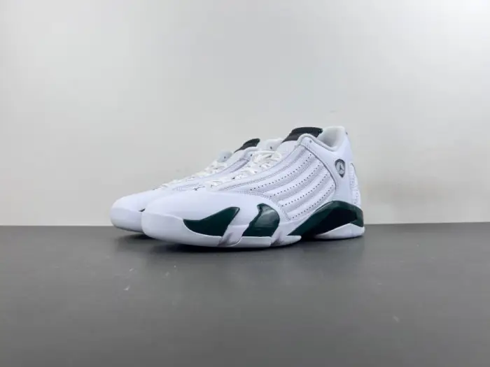 Air Jordan 14 Retro White Forest Green 