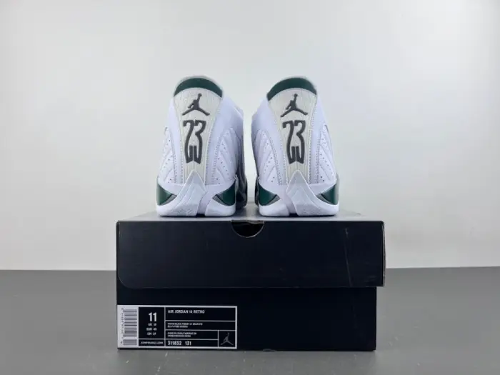 Air Jordan 14 Retro White Forest Green 