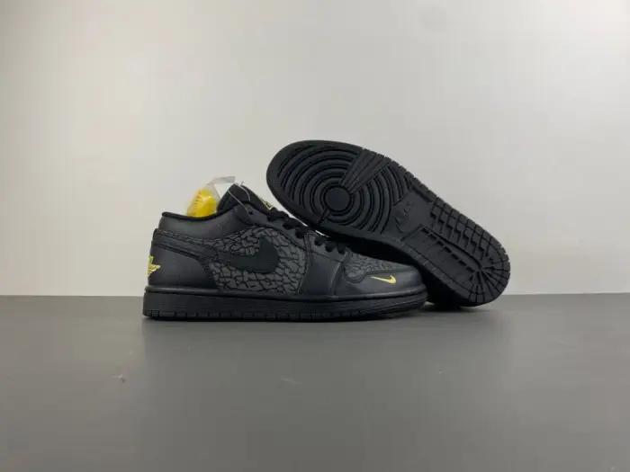 Air Jordan 1 Low Black Elephant Print 