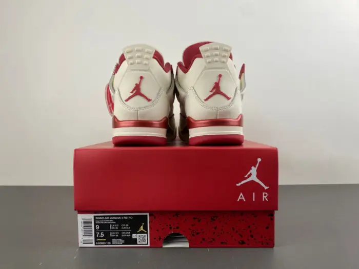 Air Jordan 4 Retro Pale Ivory Sierra Red 